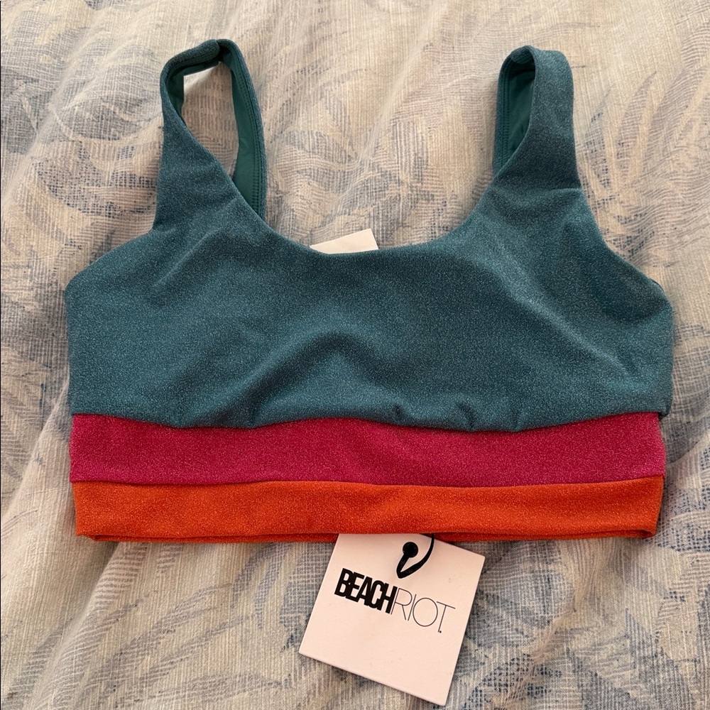 NWT BEACH RIOT Mackenzie Top in Sorbet Sea Colorblock - Size S - Picture 7 of 8